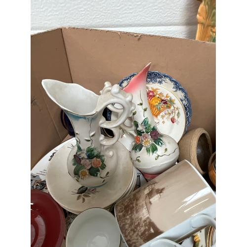 341 - BOX OF CHINA TO INCLUDE AYNSLEY, ROYAL WORCESTER ETC