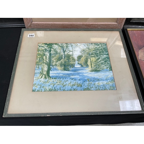 344 - BOX OF FRAMED PICTURES (6) - LARGEST 31