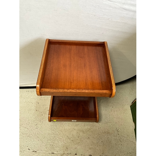 346 - RETRO TEAK 2 TIER TROLLEY TABLE 12