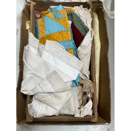 351 - 3 BOXES OF LINEN ETC