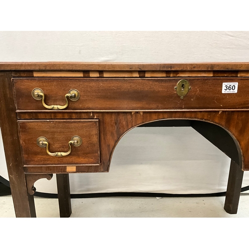 360 - GEORGIAN MAHOGANY VENEERED LOWBOY OR DESK A/F H30