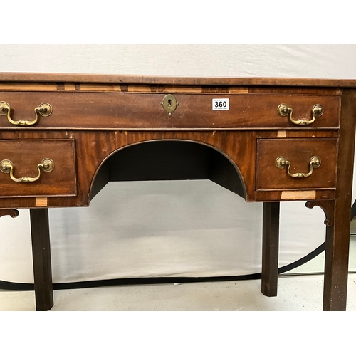 360 - GEORGIAN MAHOGANY VENEERED LOWBOY OR DESK A/F H30