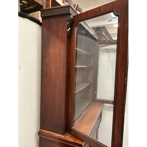 362 - VICTORIAN MAHOGANY SECRETAIRE BOOKCASE H82