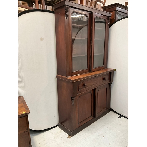 362 - VICTORIAN MAHOGANY SECRETAIRE BOOKCASE H82