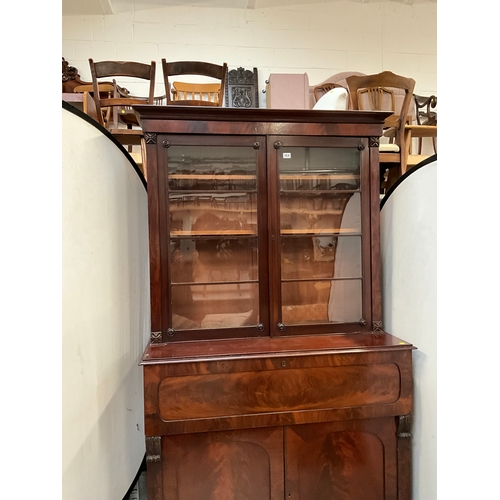 364 - VICTORIAN MAHOGANY SECRETAIRE BOOKCASE H88