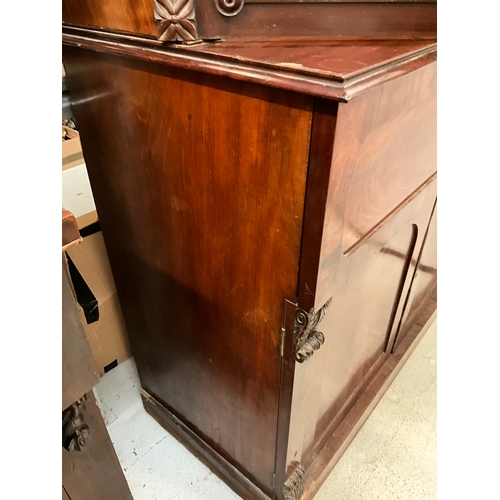 364 - VICTORIAN MAHOGANY SECRETAIRE BOOKCASE H88