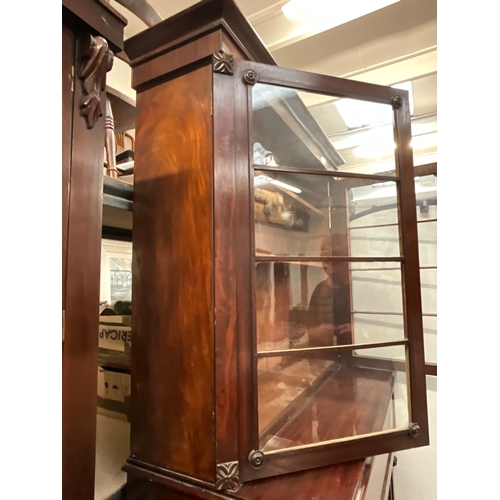 364 - VICTORIAN MAHOGANY SECRETAIRE BOOKCASE H88