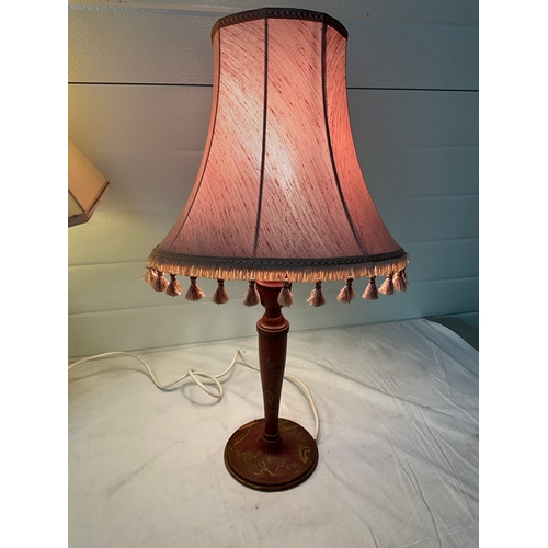 369 - 3 VINTAGE TABLE LAMPS, 2 ORIENTAL EXAMPLES AND CHINOISSERIE EXAMPLE