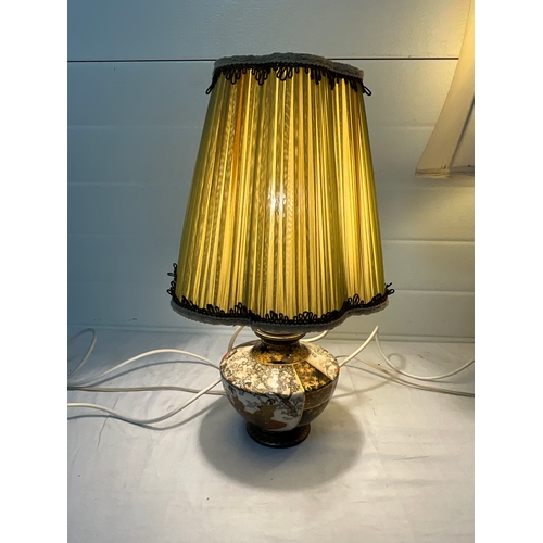 369 - 3 VINTAGE TABLE LAMPS, 2 ORIENTAL EXAMPLES AND CHINOISSERIE EXAMPLE