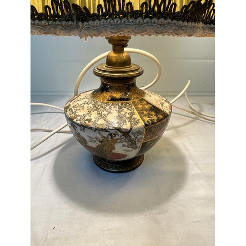 369 - 3 VINTAGE TABLE LAMPS, 2 ORIENTAL EXAMPLES AND CHINOISSERIE EXAMPLE