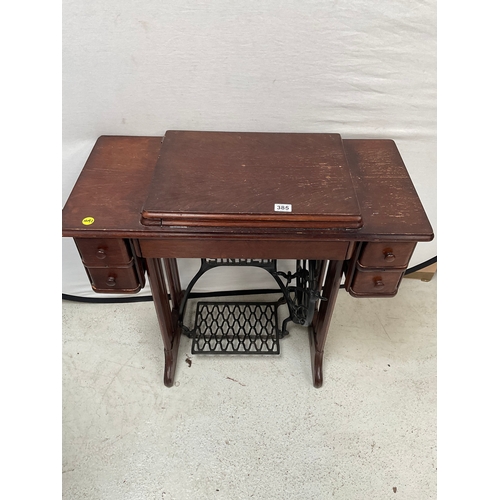 385 - VINTAGE TREADLE SEWING MACHINE TABLE H32.5