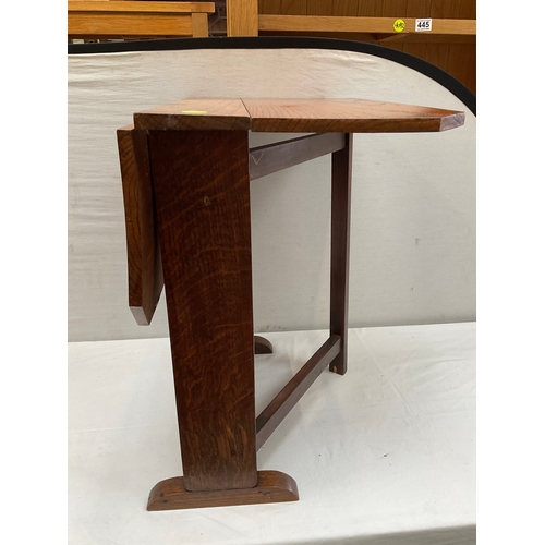 386 - VINTAGE MINIATURE OAK DROP LEAF GATELEG TABLE H23.5