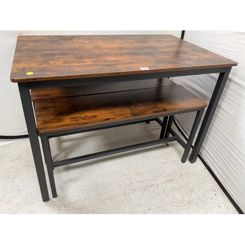 398 - MODERN METAL FRAMED TABLE H30