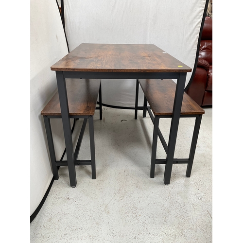 398 - MODERN METAL FRAMED TABLE H30