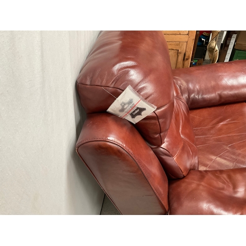 399 - LEATHER MANUAL RECLINING ARMCHAIR - A/F