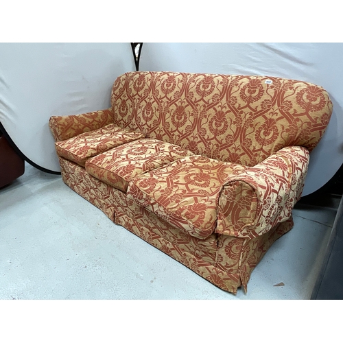 400 - BROCADE COVERED 3 SEATER SETTEE