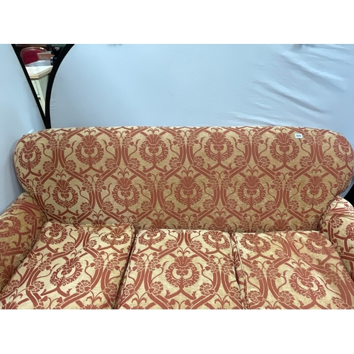 400 - BROCADE COVERED 3 SEATER SETTEE