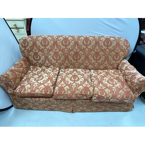 400 - BROCADE COVERED 3 SEATER SETTEE