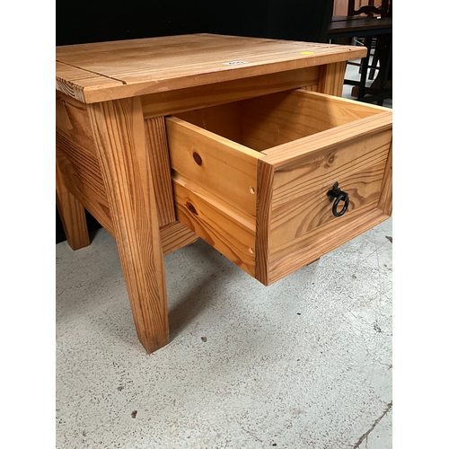 410 - MODERN PINE LAMP TABLE WITH DRAWER H21