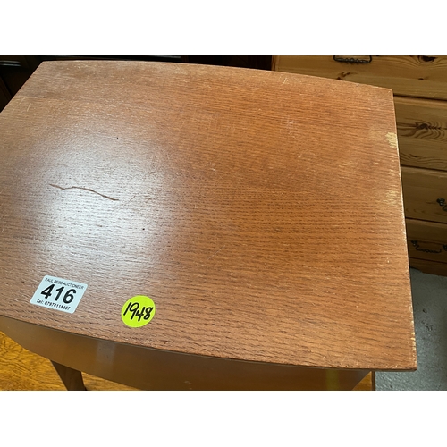 416 - RETRO LIGHT OAK VENEERED SEWING BOX H19