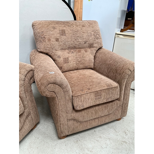 417 - BEIGE FABRIC 2 SEATER 3 PEICE SUITE