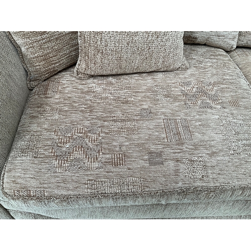 417 - BEIGE FABRIC 2 SEATER 3 PEICE SUITE