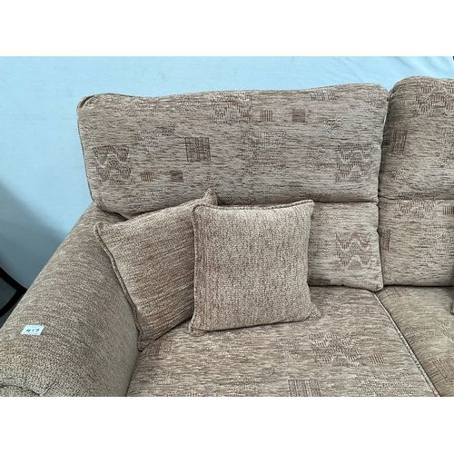 417 - BEIGE FABRIC 2 SEATER 3 PEICE SUITE