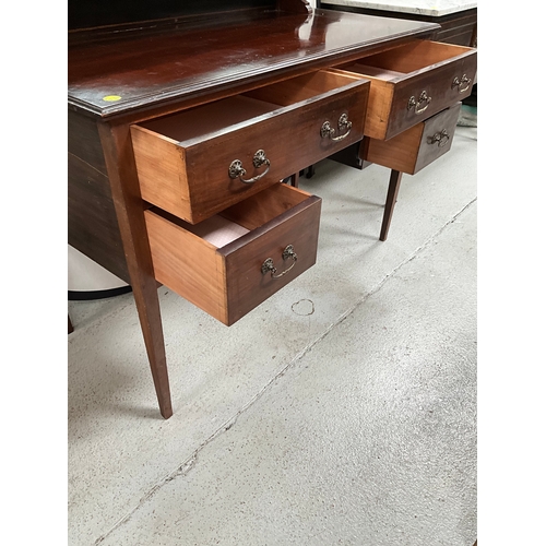 427 - EDWARDIAN MAHOGANY INLAID DRESSSING TABLE TOTAL HEIGHT 61