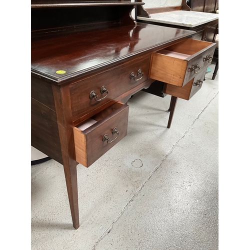 427 - EDWARDIAN MAHOGANY INLAID DRESSSING TABLE TOTAL HEIGHT 61