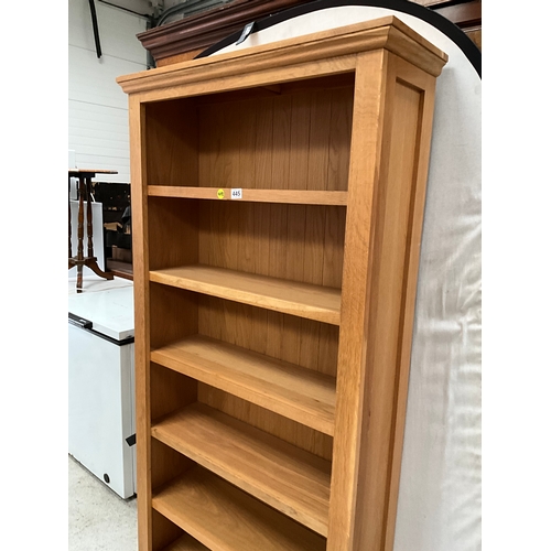 445 - MODERN OAK TALL OPEN BOOKCASE H71