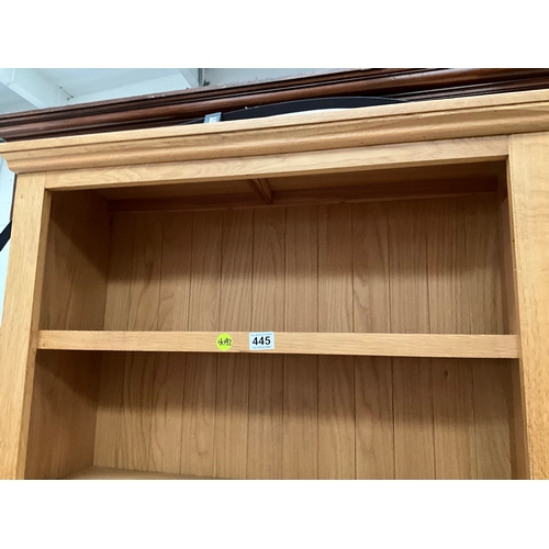 445 - MODERN OAK TALL OPEN BOOKCASE H71