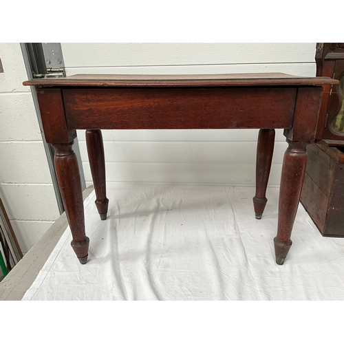 448 - VICTORIAN BAMBOO TABLE, MAHOGANY TABLE CORNER CABINET AND 3 VINTAGE ADVERTISING CRATES - A/F