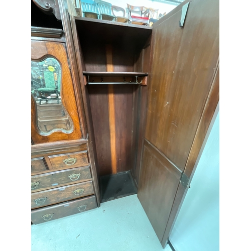 459 - EDWARDIAN MAHOGANY COMPACTUM WARDROBE A/F H76