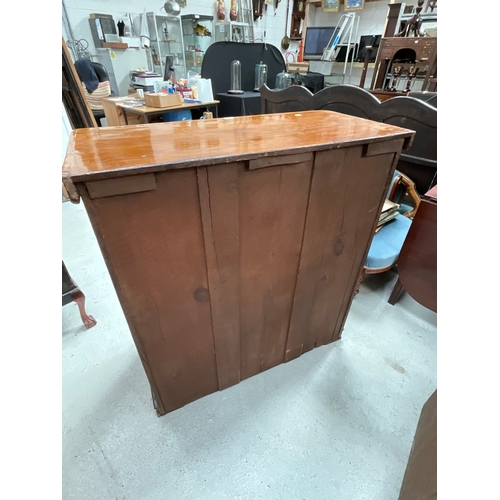 464 - VICTORIAN MAHOGANY VENEERED 2 OVER 3 BEDROOM CHEST H42