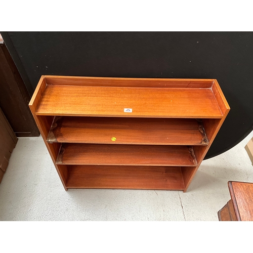 468 - VINTAGE TEAK STYLE OPEN BOOKCASE H36