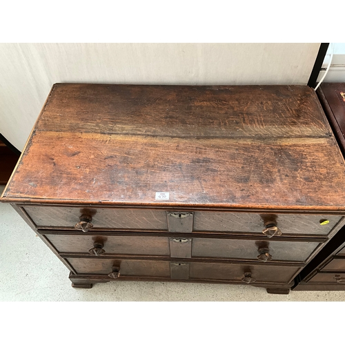 470 - EARLY OAK PERIOD 3 DRAWER CHEST H31