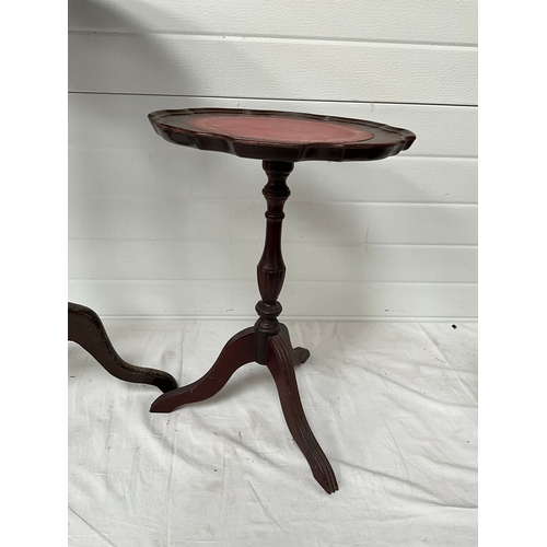 481 - VICTORIAN INLAID MAHOGANY WINE TABLE AND A MODERN EXAMPLE
H29