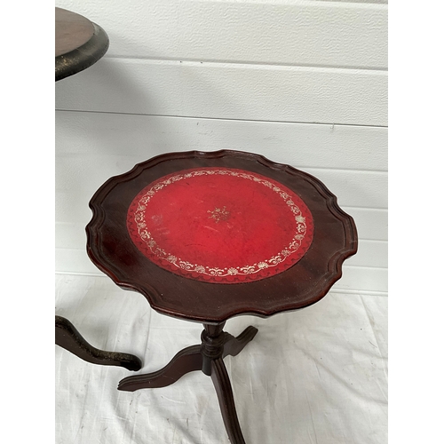 481 - VICTORIAN INLAID MAHOGANY WINE TABLE AND A MODERN EXAMPLE
H29