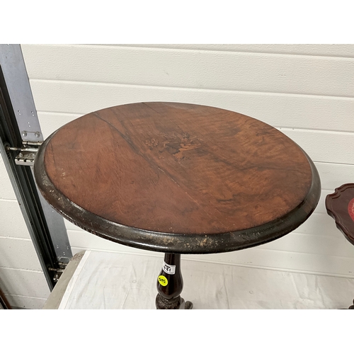 481 - VICTORIAN INLAID MAHOGANY WINE TABLE AND A MODERN EXAMPLE
H29