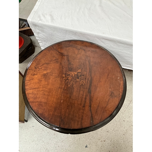 481 - VICTORIAN INLAID MAHOGANY WINE TABLE AND A MODERN EXAMPLE
H29