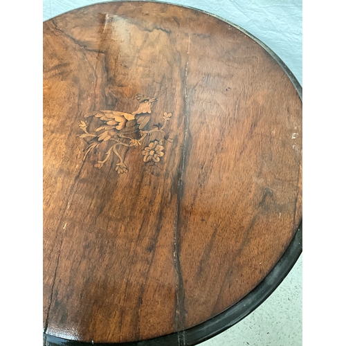 481 - VICTORIAN INLAID MAHOGANY WINE TABLE AND A MODERN EXAMPLE
H29