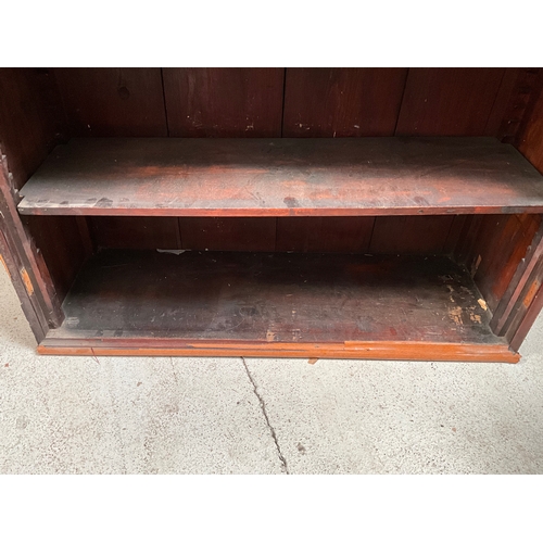 482 - VICTORIAN MAHOGANY OPEN BOOKCASE TOP A/F H48