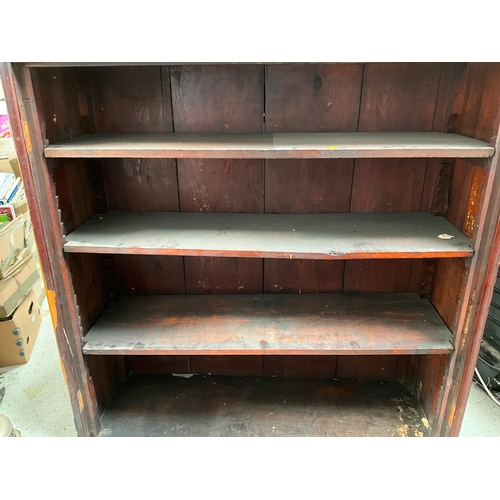 482 - VICTORIAN MAHOGANY OPEN BOOKCASE TOP A/F H48