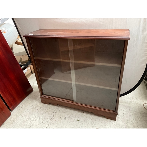 485 - MODERN GLAZED BOOKCASE H35