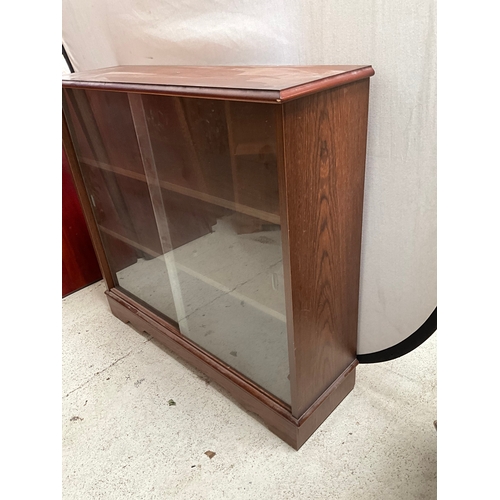 485 - MODERN GLAZED BOOKCASE H35