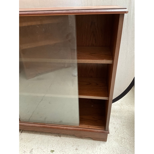 485 - MODERN GLAZED BOOKCASE H35