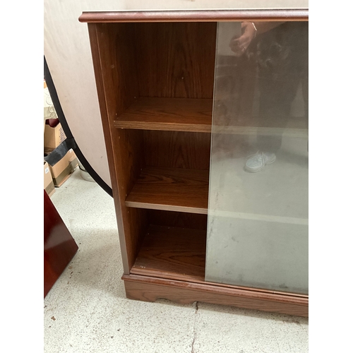 485 - MODERN GLAZED BOOKCASE H35