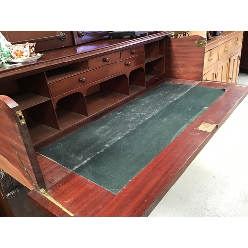 364 - VICTORIAN MAHOGANY SECRETAIRE BOOKCASE H88