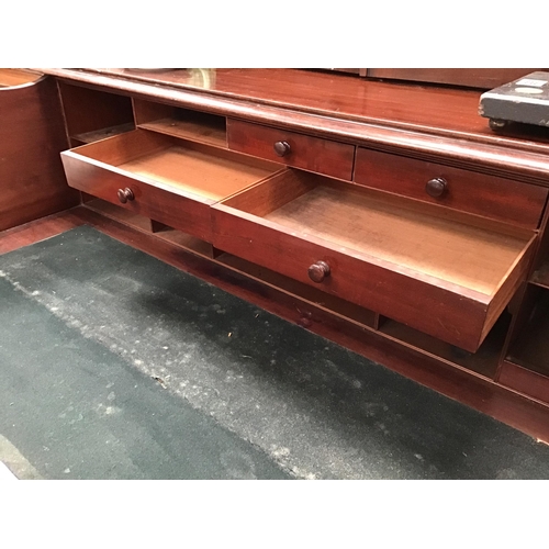 364 - VICTORIAN MAHOGANY SECRETAIRE BOOKCASE H88