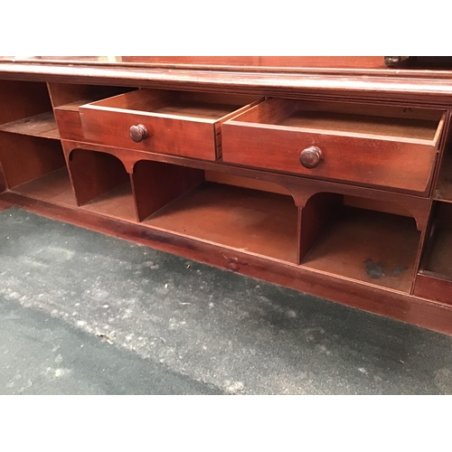 364 - VICTORIAN MAHOGANY SECRETAIRE BOOKCASE H88